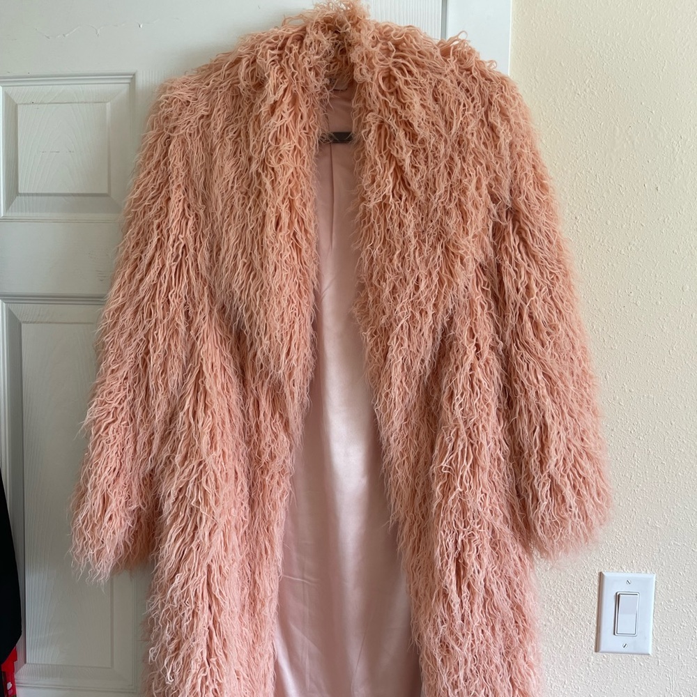HOUSE OF CB FELICITA BLUSH COAT SIZE XS - Picture 7 of 8